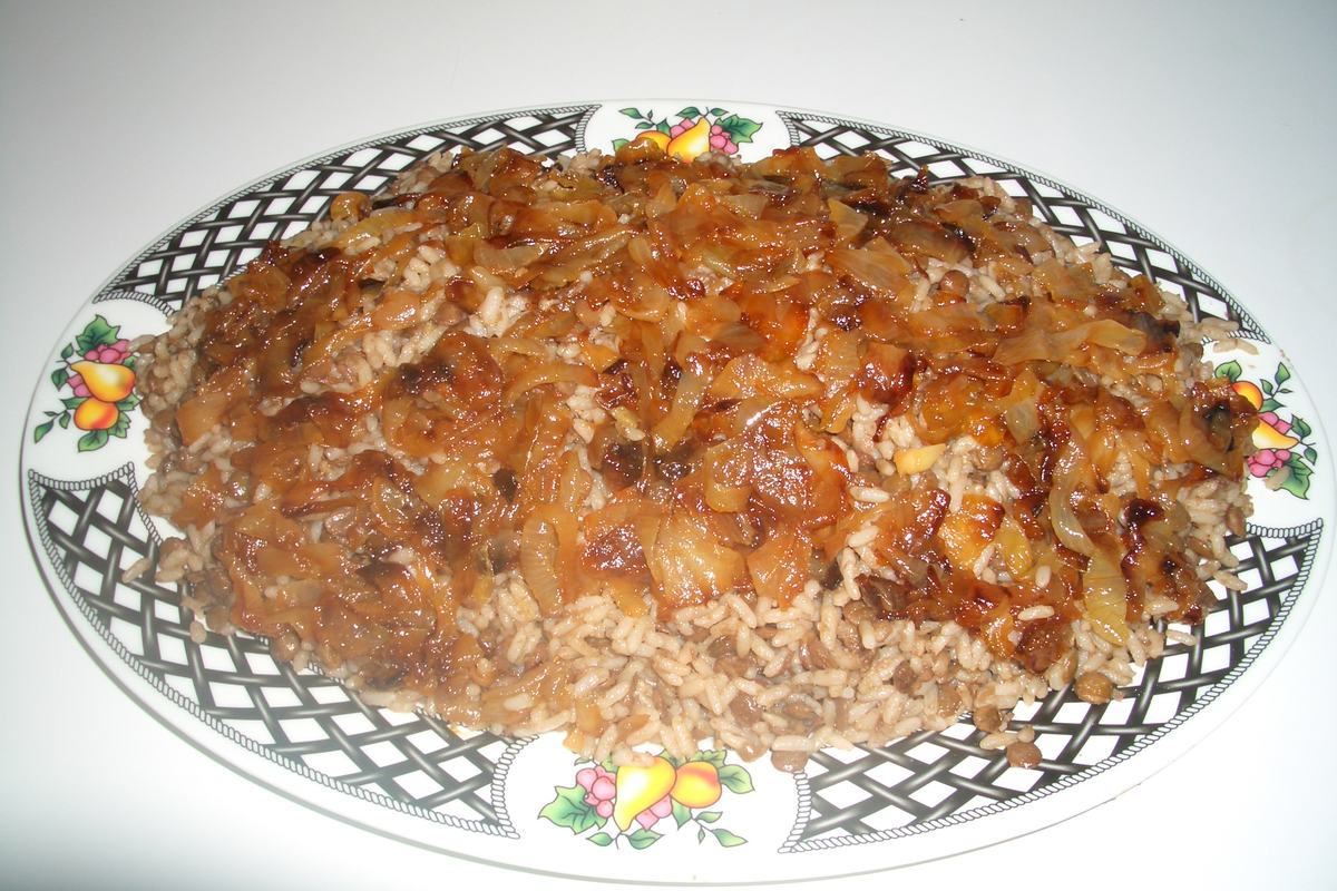 Чечевица с рисом и овощами