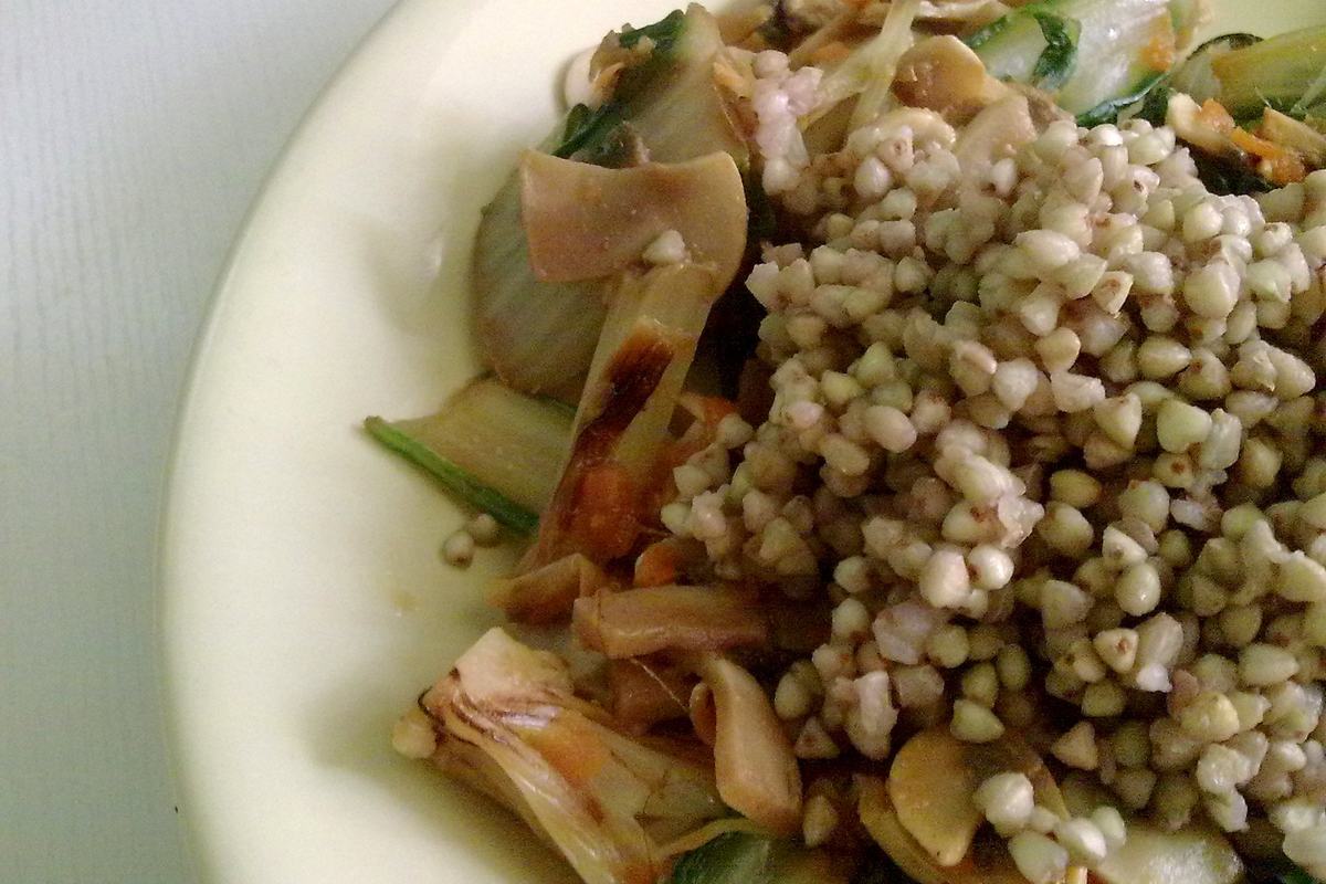 Гречка с запечёнными овощами
